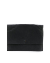 schwarze Leder Clutch Handtasche von Uma Wang