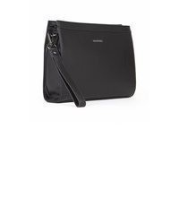schwarze Leder Clutch Handtasche von VALENTINO BAGS