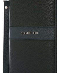 schwarze Leder Clutch Handtasche von Cerruti 1881