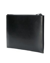 schwarze Leder Clutch Handtasche von Saint Laurent