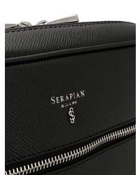schwarze Leder Clutch Handtasche von Serapian