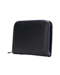 schwarze Leder Clutch Handtasche von Emporio Armani