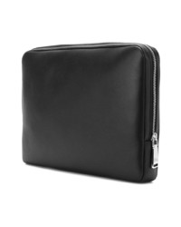 schwarze Leder Clutch Handtasche von Jil Sander