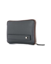 schwarze Leder Clutch Handtasche von Cerruti 1881