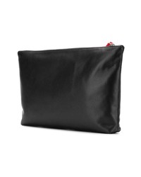 schwarze Leder Clutch Handtasche von Alexander McQueen