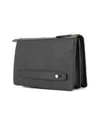 schwarze Leder Clutch Handtasche von Cerruti 1881