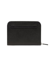 schwarze Leder Clutch Handtasche von Prada