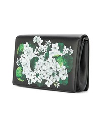 schwarze Leder Clutch mit Blumenmuster von Dolce & Gabbana