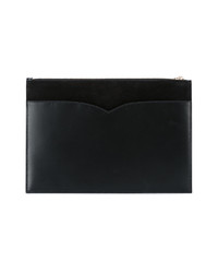 schwarze Leder Clutch mit Blumenmuster von Olympia Le-Tan