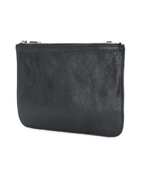 schwarze Leder Clutch mit geometrischem Muster von Pierre Hardy