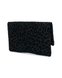 schwarze Leder Clutch mit Leopardenmuster von Dolce & Gabbana