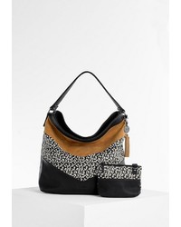 schwarze Leder Clutch mit Leopardenmuster von STREET ONE