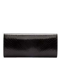 schwarze Leder Clutch mit Schlangenmuster von Gucci