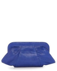 schwarze Leder Clutch mit Schlangenmuster von Lauren Merkin