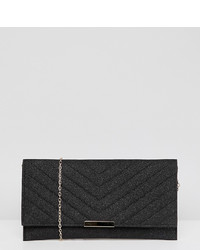 schwarze Leder Clutch von Accessorize