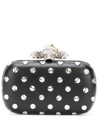 schwarze Leder Clutch von Alexander McQueen