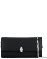 schwarze Leder Clutch von Alexander McQueen