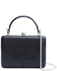 schwarze Leder Clutch von Alexander McQueen