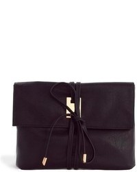 schwarze Leder Clutch von Asos