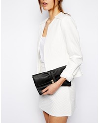 schwarze Leder Clutch von Asos