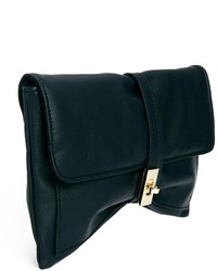 schwarze Leder Clutch von Asos