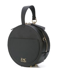schwarze Leder Clutch von Zac Zac Posen