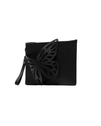 schwarze Leder Clutch von Sophia Webster