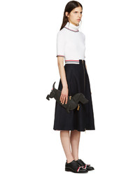 schwarze Leder Clutch von Thom Browne