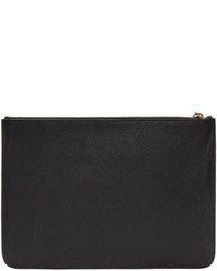 schwarze Leder Clutch von Alexander McQueen