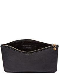 schwarze Leder Clutch von Alexander McQueen