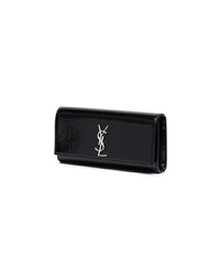 schwarze Leder Clutch von Saint Laurent