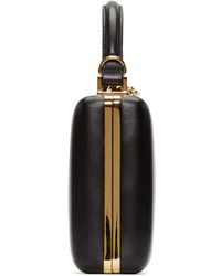 schwarze Leder Clutch von Alexander McQueen