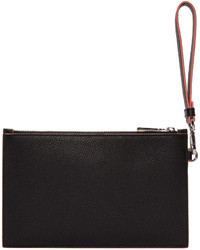 schwarze Leder Clutch von Versace