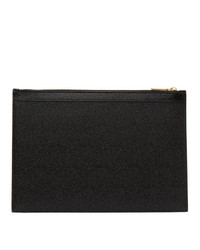 schwarze Leder Clutch von Thom Browne