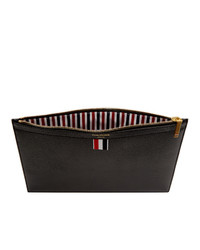 schwarze Leder Clutch von Thom Browne