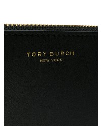 schwarze Leder Clutch von Tory Burch