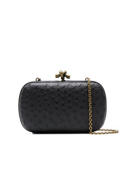 schwarze Leder Clutch von Bottega Veneta