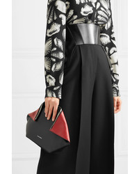 schwarze Leder Clutch von Alexander McQueen