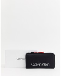 schwarze Leder Clutch von Calvin Klein