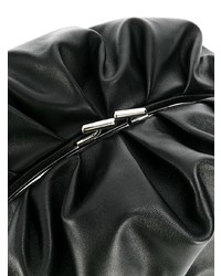 schwarze Leder Clutch von Jil Sander