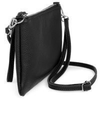 schwarze Leder Clutch von Caspar