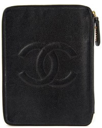 schwarze Leder Clutch von Chanel