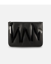 schwarze Leder Clutch von Christopher Kane