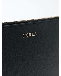 schwarze Leder Clutch von Furla