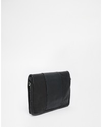 schwarze Leder Clutch von Selected