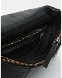 schwarze Leder Clutch von Selected