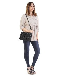 schwarze Leder Clutch von CLUTY