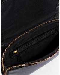 schwarze Leder Clutch von Asos