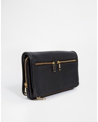 schwarze Leder Clutch von Asos