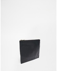 schwarze Leder Clutch von Asos